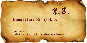 Nemcsics Brigitta névjegykártya